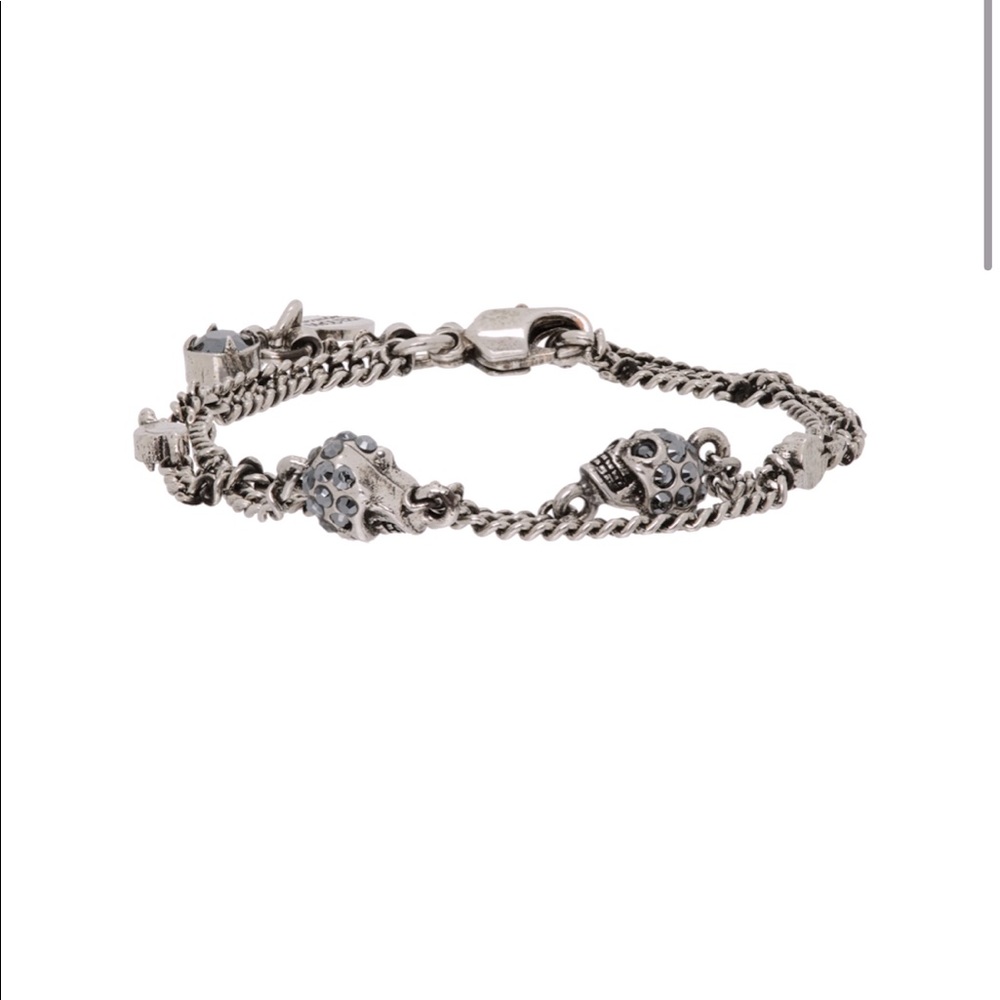 Alexander McQueen Gunmetal Multichain Bracelet